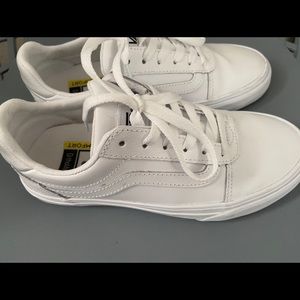 White leather VANS
